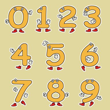 Number icons clipart