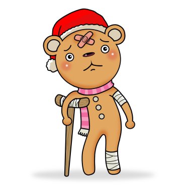 Sad gingerbread bear clipart