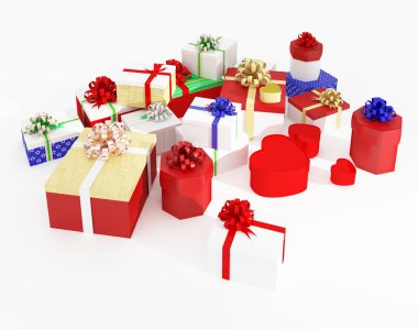 A lot of nice gifts on a white background clipart