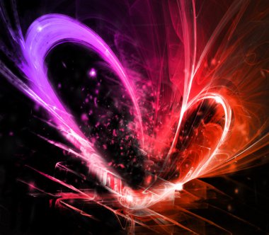 Beautiful glowing in the night heart clipart