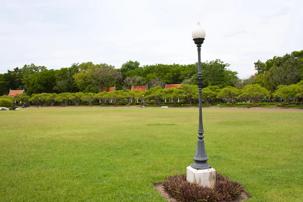 Lamp on the yard in the park — Stock Photo, Image