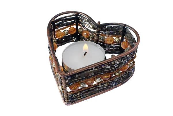 Decorative candle holder (isolated) — Stock Photo, Image