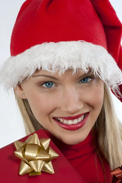 Çekici Noel Baba kız — Stok fotoğraf