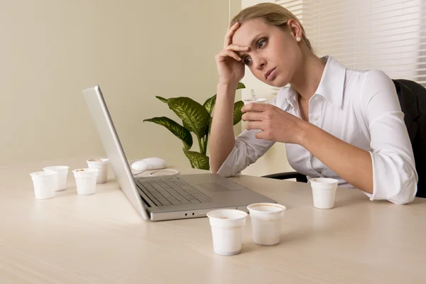 Stressed/Tired businesswoman — Stock Photo, Image