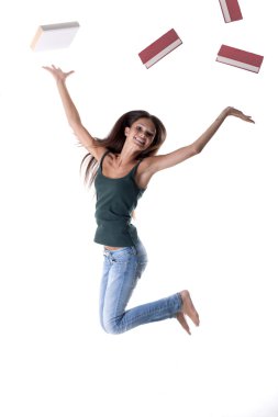 Jumping student clipart