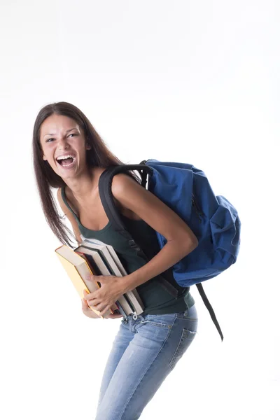Riendo estudiante femenina — Foto de Stock