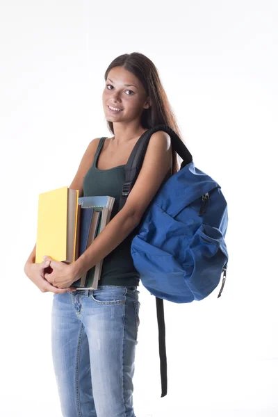 Heavy schoolbag! Stock Picture