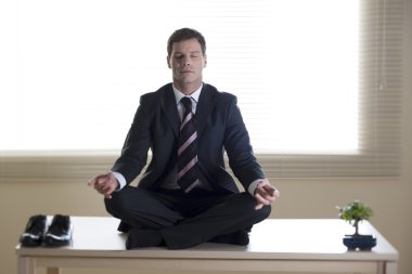 Business meditation clipart