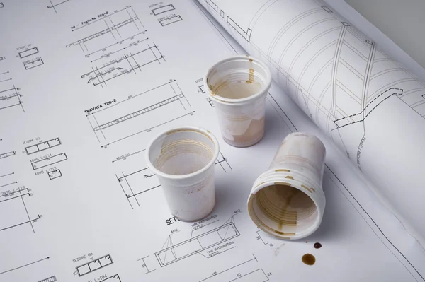Coffee cups on draft