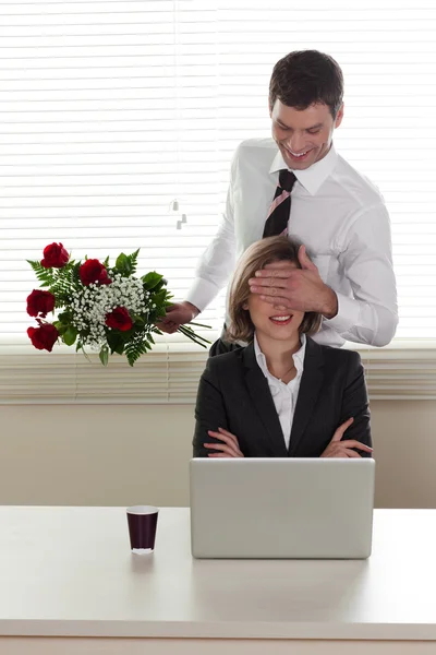 Valentine's day in the office — Stock Photo, Image