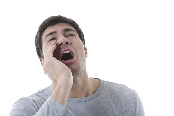 Muž křičí nebo volání — Stock fotografie