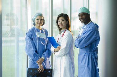 Portrait of multi-ethnic medical team clipart