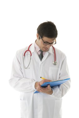 panosu olan bir doktor