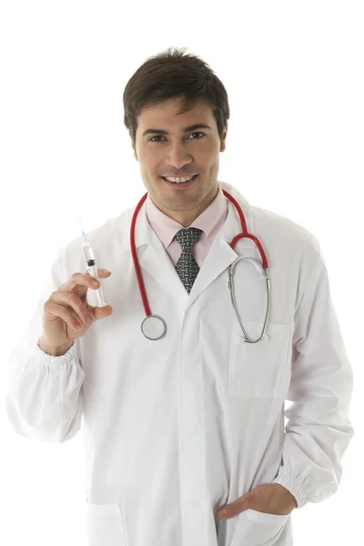 Ο γιατρός κρατάει μια σύριγγα. — Φωτογραφία Αρχείου