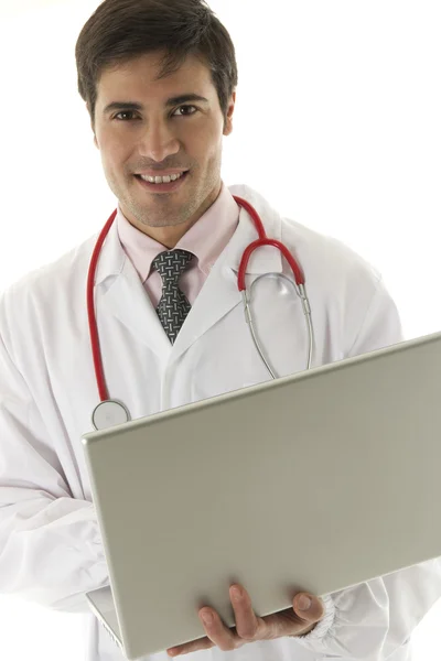 Arts werkzaam op zijn laptop — Stockfoto
