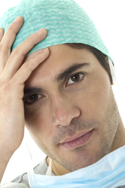 Cansado cirurgião masculino — Fotografia de Stock