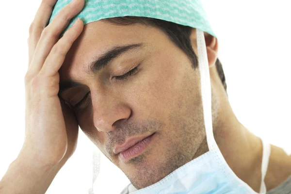 Unavený muž chirurg — Stock fotografie