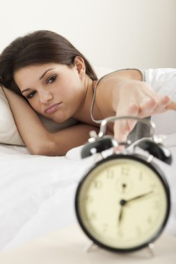 Young woman waking up clipart