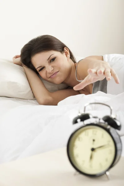 Young woman waking up — Stock Photo, Image