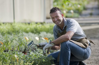 Smiling gardener clipart