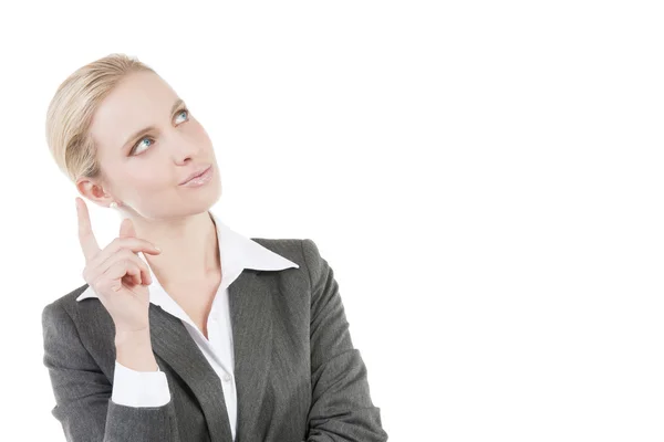 Pensive businesswoman, wondering about something — Stock Photo, Image
