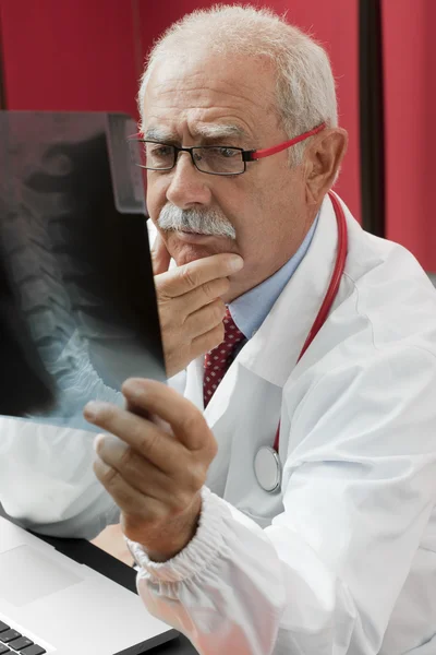 Γιατρός που εξετάζει ακτινογραφία — Φωτογραφία Αρχείου