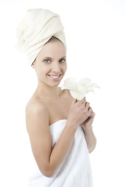 Beauty wrapped in towel — Stock Photo, Image