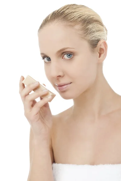 Beauty with soap — Stock Photo, Image