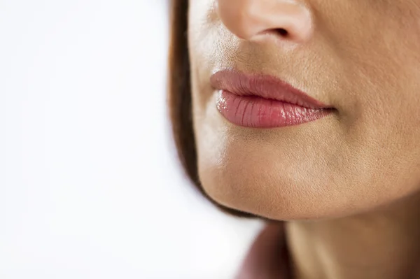 Közeli kép a nő szája — Stock Fotó