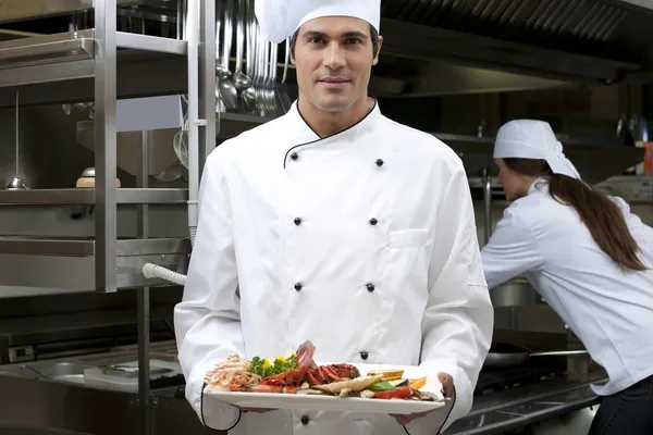 Male Chef in The Restaurant — Stock Photo, Image