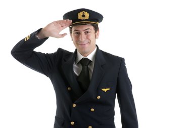 Airline Pilot/Captain Saluting clipart