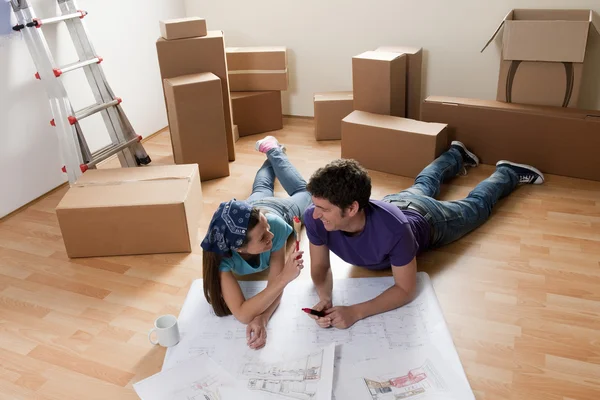 Moving Day, Projecting the New Home — Stock Photo, Image