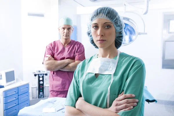 Retrato Uma Equipe Médica Dentro Sala Cirurgia — Fotografia de Stock