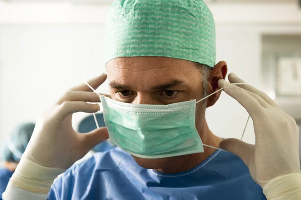 Chirurg Ochranné Masky Připravena Oepration — Stock fotografie