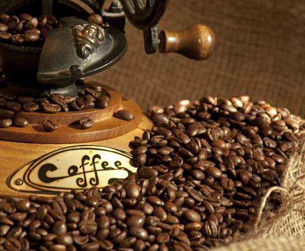 Антикварна кавоварка з квасолею — стокове фото
