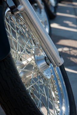 Motorcycle front wheel with spokes clipart