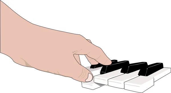 Χέρι και μουσική πληκτρολόγια — Διανυσματικό Αρχείο