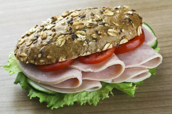 Sandwich on wood — Stock Photo, Image