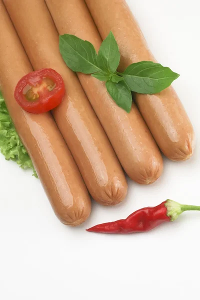 Frankfurter, klobásy, hot dog Royalty Free Stock Obrázky