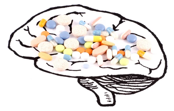 Píldoras saludables para el cerebro — Foto de Stock