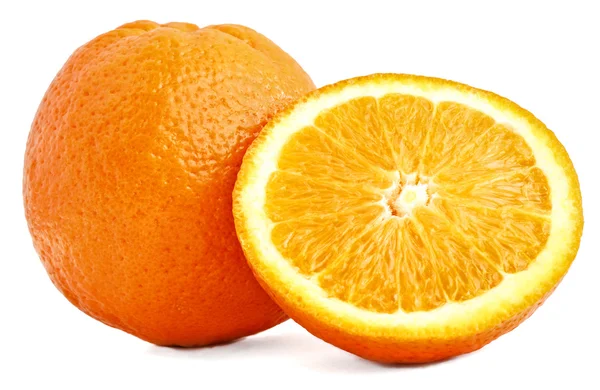 Fresh oranges on white — Stock Photo, Image