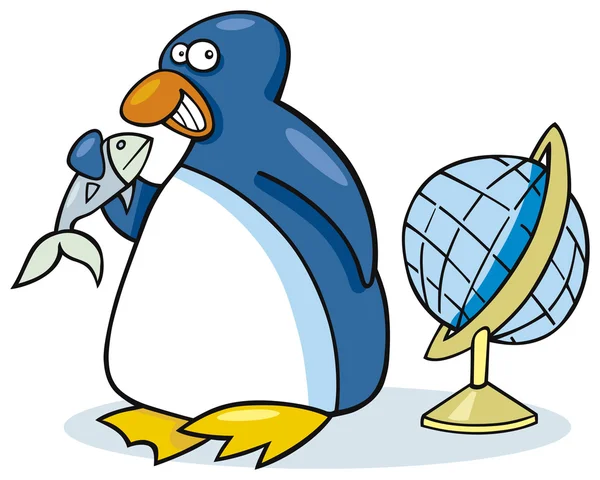 Пингвин с рыбой — стоковый вектор