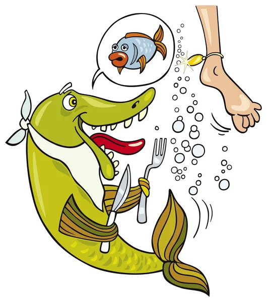 Erreur de poisson affamé — Image vectorielle