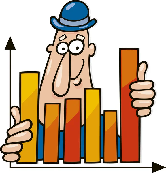 Man with chart — Stock Vector