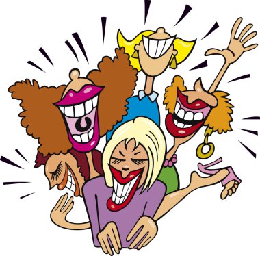 Women having fun and laughing clipart