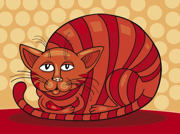Υπνηλία κόκκινο γάτα — Διανυσματικό Αρχείο