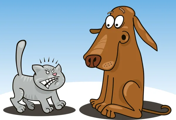 Kotě a pes — Stockový vektor