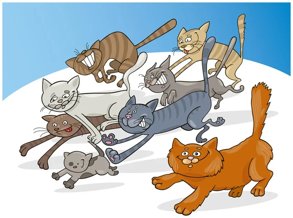 Бегущие кошки — стоковый вектор
