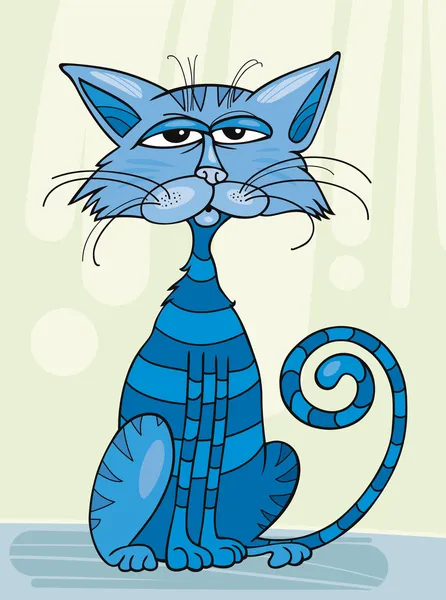 Blaue Katze — Stockvektor