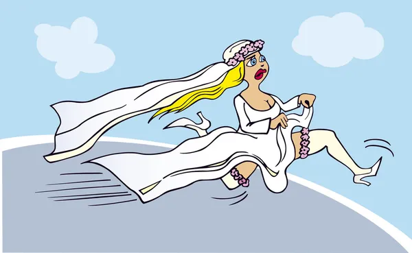 実行中の花嫁 — ストックベクタ